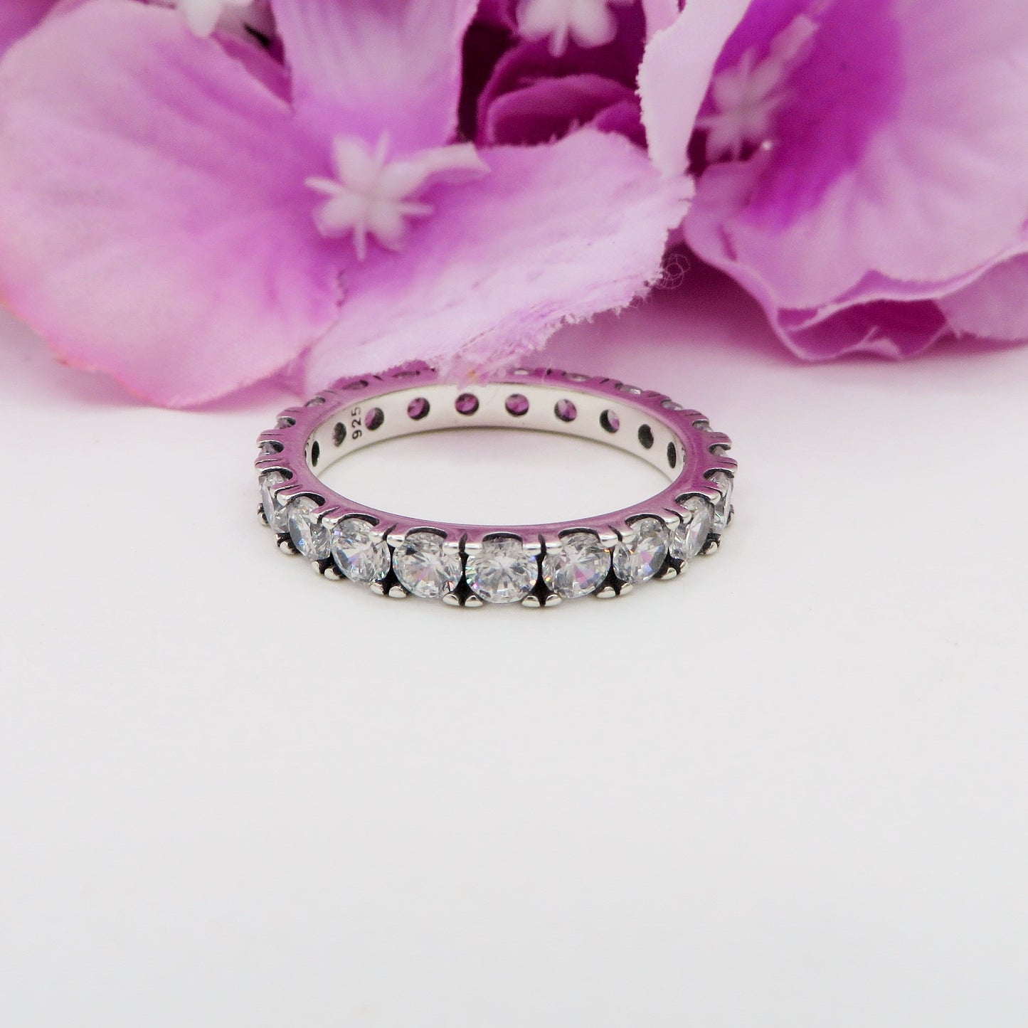 FEDE zirconi 3mm INFINITY ARGENTO 925 ~ Anello con cubic zirconia AAAAA