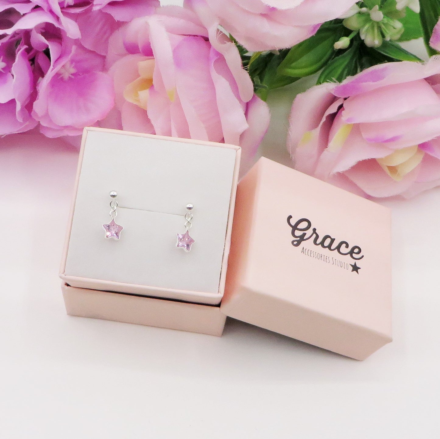 KYRA ~ ARGENTO 925 - paio Orecchini mini pendenti stellina