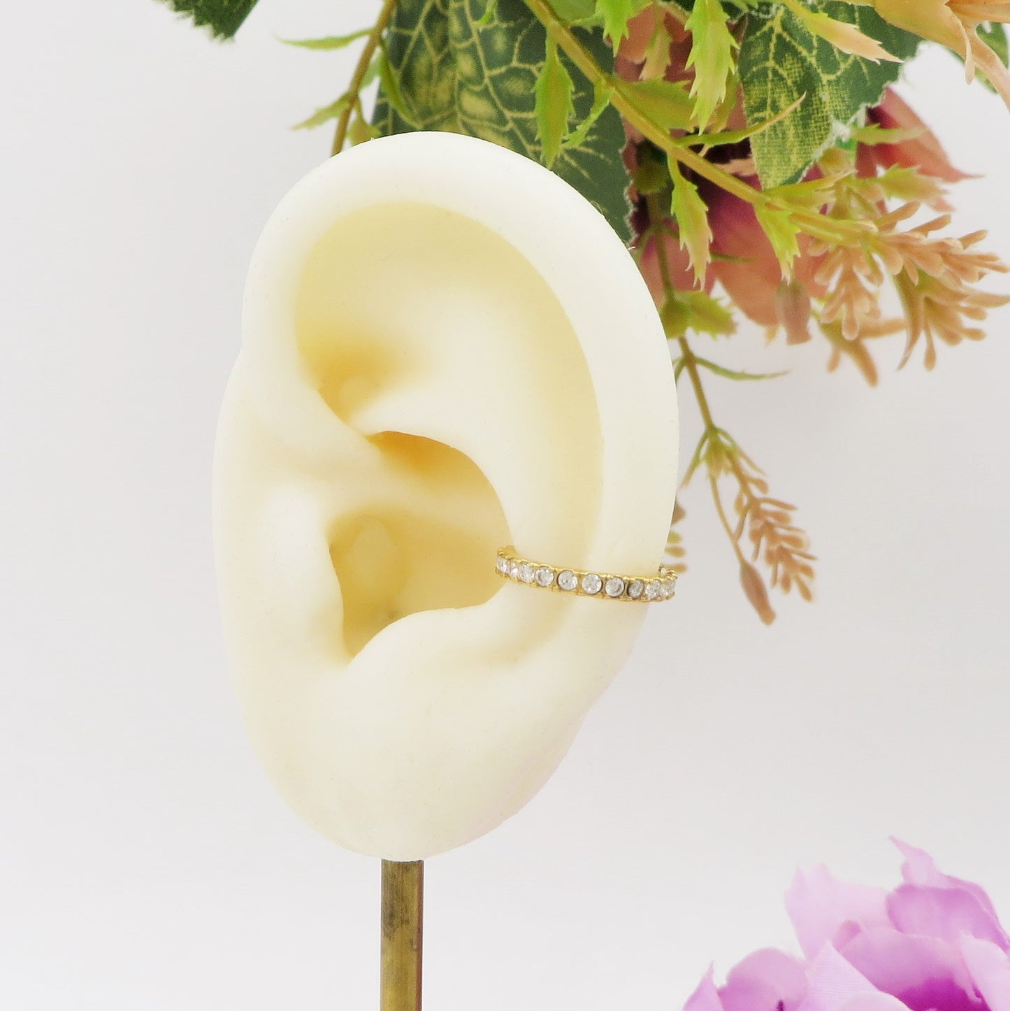ANASTASIA EARCUFF ~ ACCIAIO Inossidabile orecchino Senza buco in cubic zirconia
