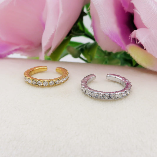 ANASTASIA EARCUFF ~ ACCIAIO Inossidabile orecchino Senza buco in cubic zirconia