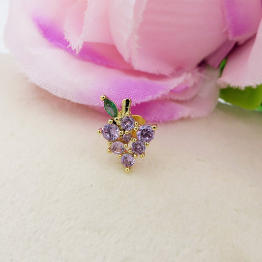 GRAPE STUD ~ Orecchino ARGENTO 925 a lobo grappolo in cubic zirconia