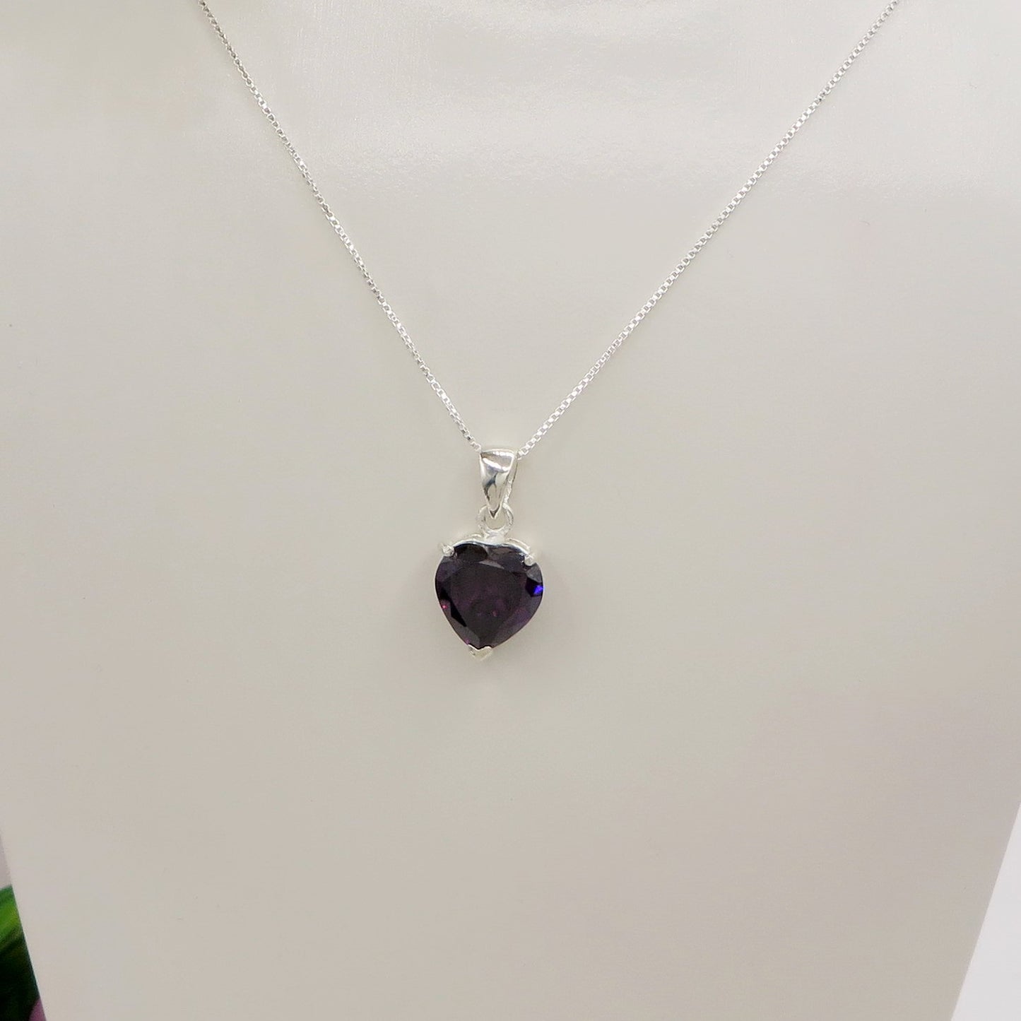 CONNIE 10mm ~ ARGENTO 925 ~ Collana con pendente cuore 10mm in cubic zirconia