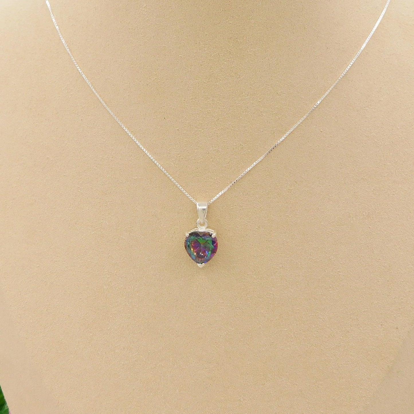 CONNIE 10mm ~ ARGENTO 925 ~ Collana con pendente cuore 10mm in cubic zirconia