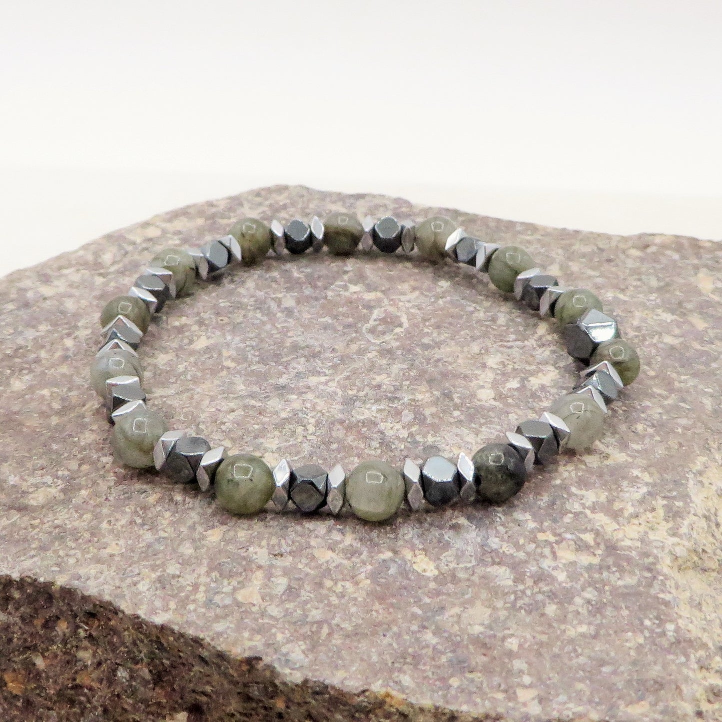 HARALD Bracciale in pietra Naturale - UOMO - ACCIAIO inossidabile