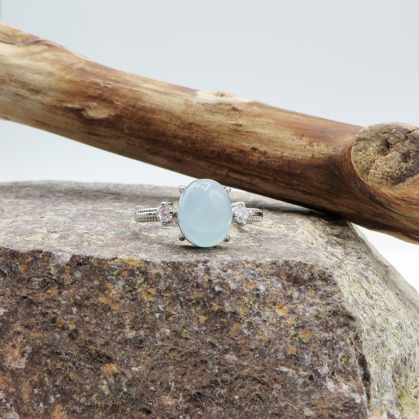 NILAH ~ Anello regolabile in ACQUAMARINA naturale