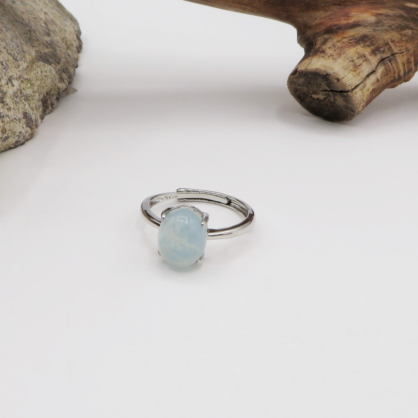 NILAH ~ Anello regolabile in ACQUAMARINA naturale