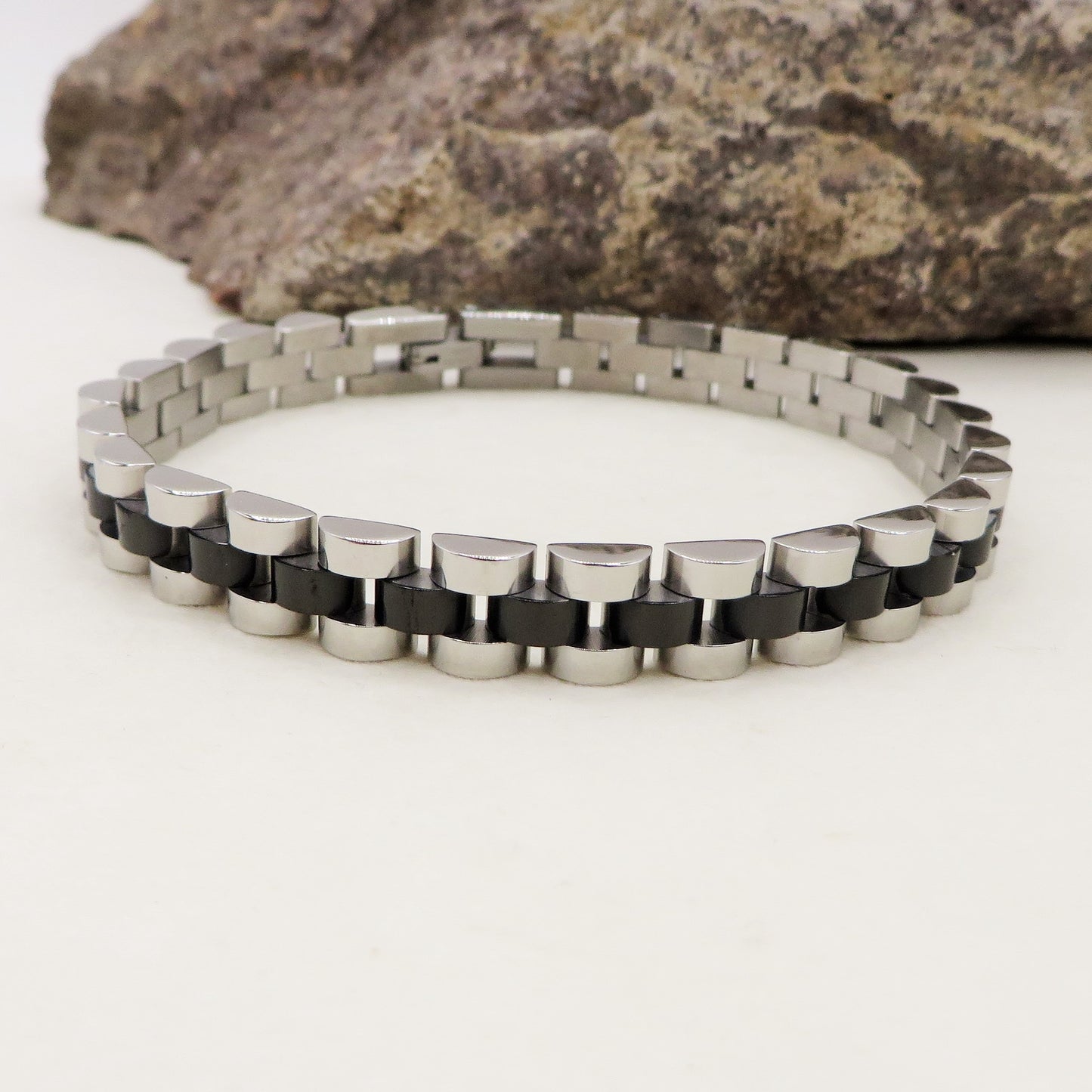 ARNOLD - BRACCIALE uomo ACCIAIO catena Bicolor maglia orologio