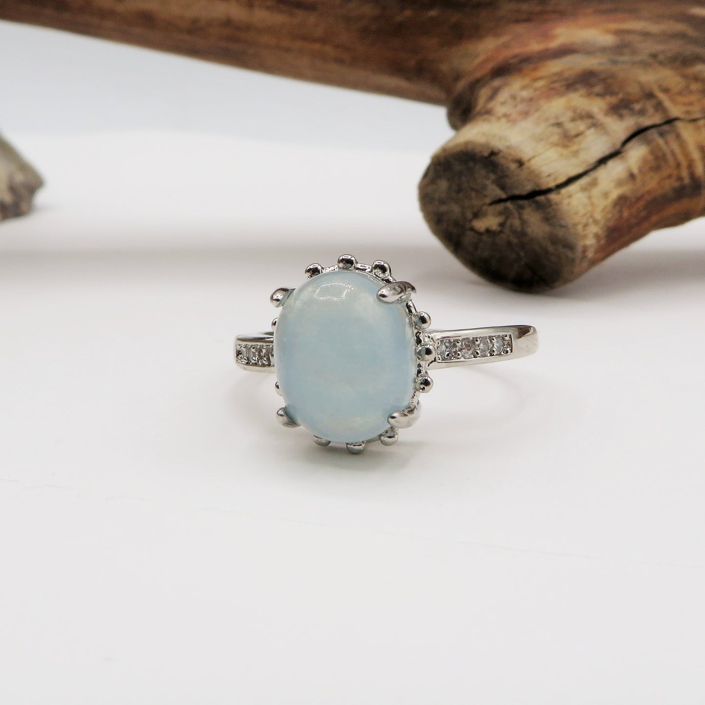 NILAH ~ Anello regolabile in ACQUAMARINA naturale