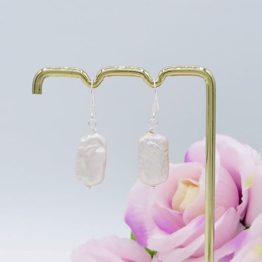 ATHENA ~ Orecchini Perle Keshi barocche naturali ARGENTO 925