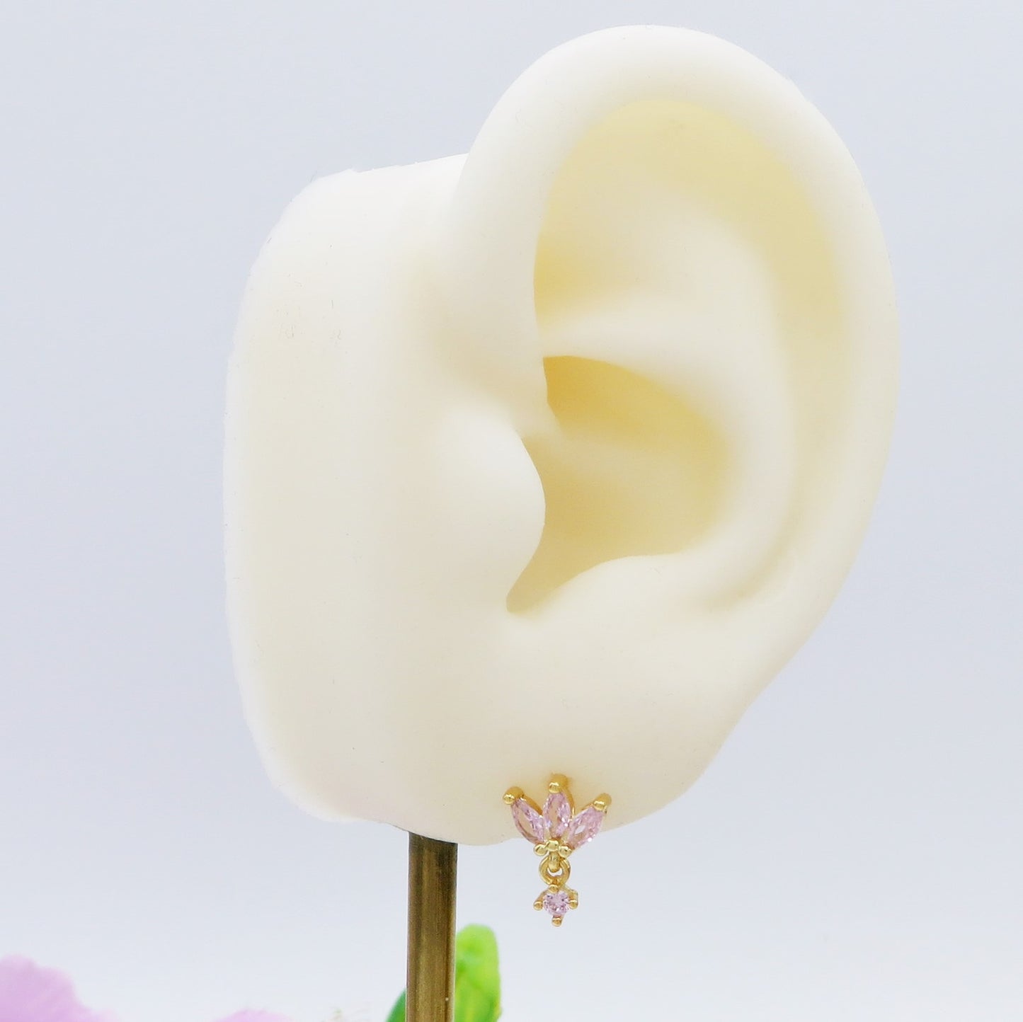 MARQUISE STUD ~ Orecchino ARGENTO 925 a lobo con pendente cubic zirconia