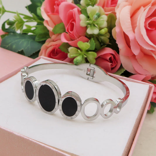 TIMELESS - Bracciale manetta con numeri romani ~ ACCIAIO INOSSIDABILE 316L
