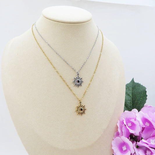 YOU'RE MY SUN ~ ACCIAIO INOSSIDABILE - Collana pendente sole