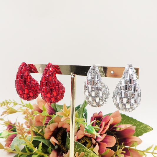 DROP HOLIDAY ~ Orecchini goccia con pietre, glitter e cristalli