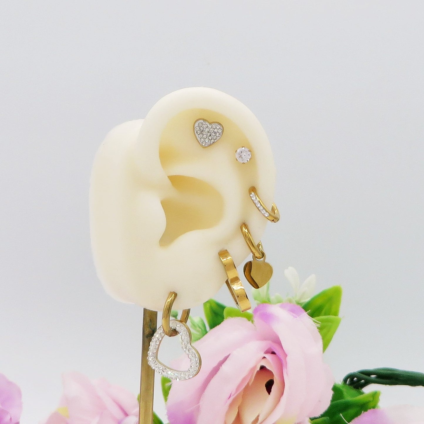 ADELE Set 6 orecchini - ACCIAIO INOSSIDABILE - 6 Orecchini pendenti con cubic zirconia