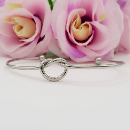 ALBA ~ Acciaio Inossidabile - Bracciale rigido donna e uomo con nodo