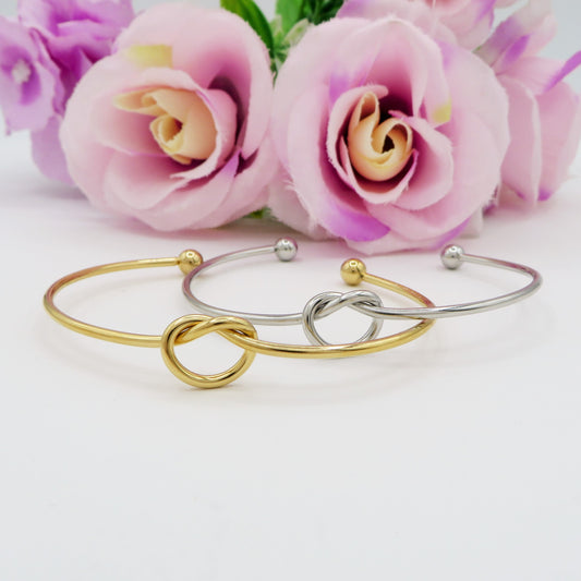 ALBA ~ Acciaio Inossidabile - Bracciale donna e uomo con nodo