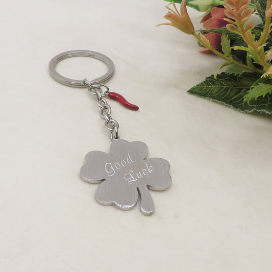 PORTACHIAVI " GOOD LUCK " PORTAFORTUNA - Portachiavi in acciaio inossidabile