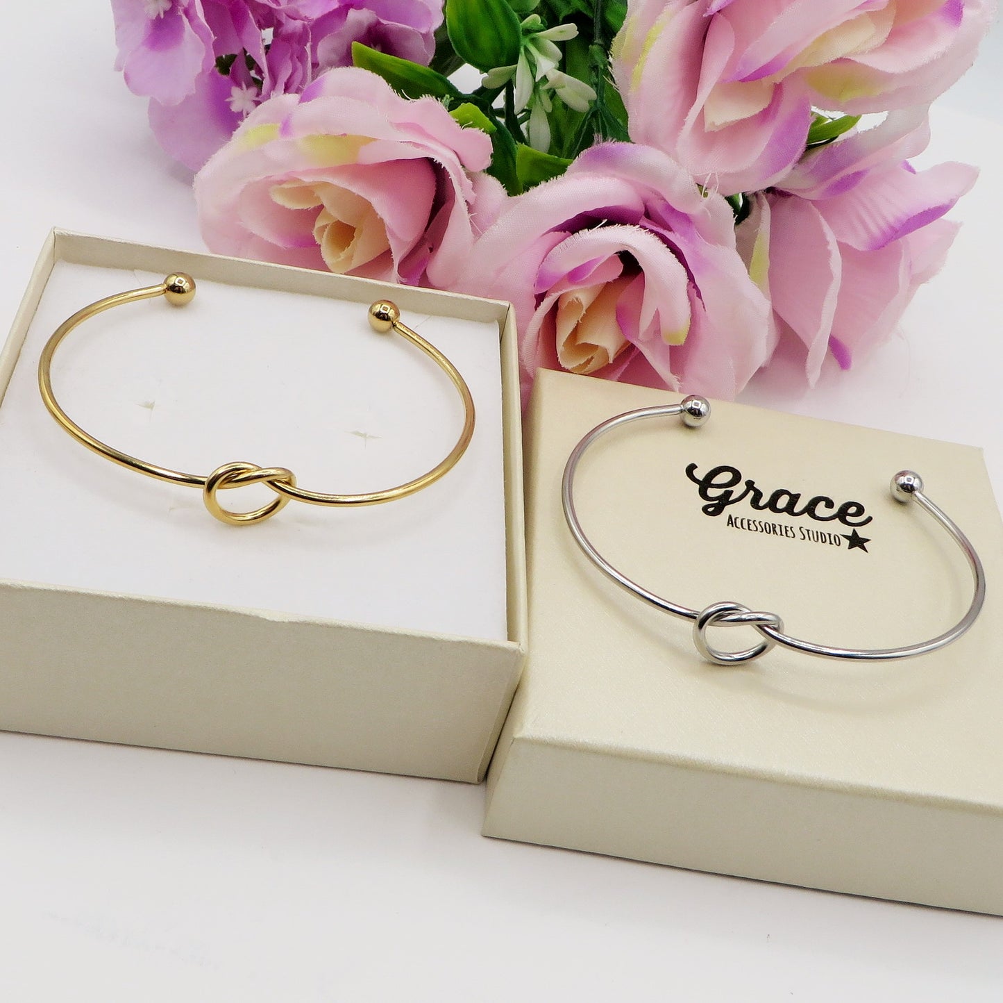 ALBA ~ Acciaio Inossidabile - Bracciale donna e uomo con nodo