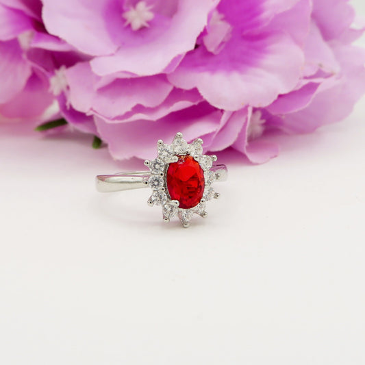 KATE ~ 8 COLORI - Anello regolabile con cubic zirconia a forma di OVALE