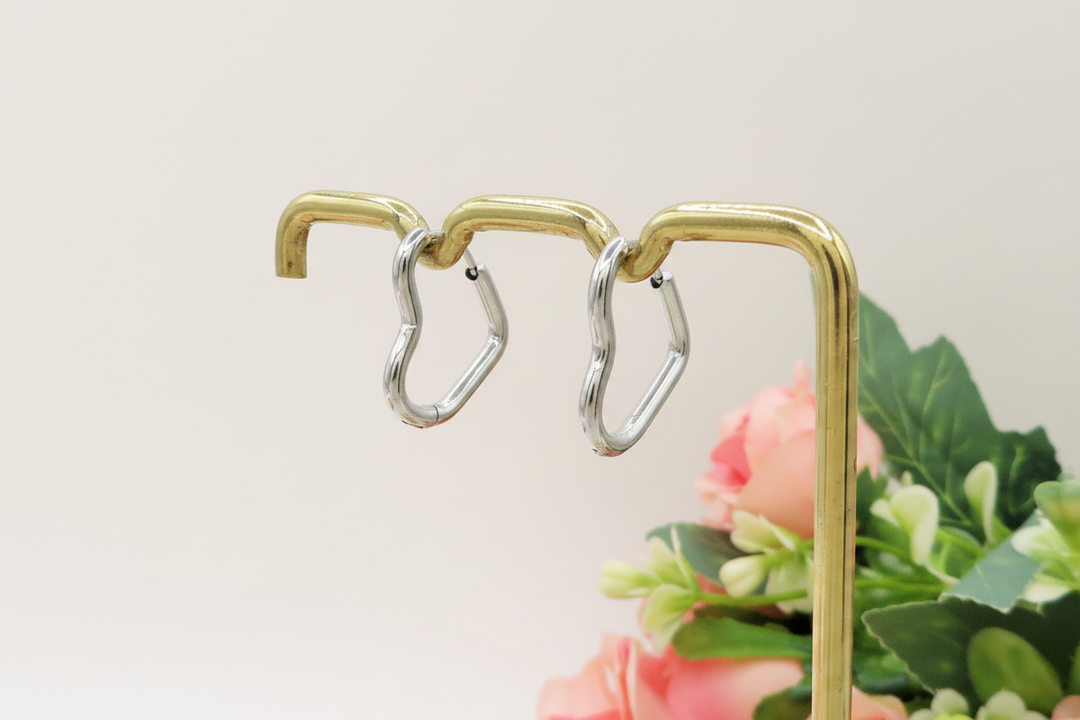 HEART HOOPS - ACCIAIO INOSSIDABILE - Paio orecchini cerchi a cuore