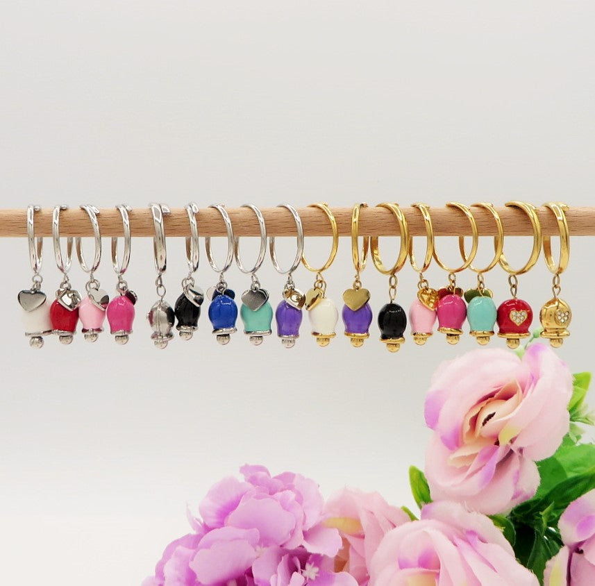 TINKERBELL COLOURS ~ ACCIAIO INOSSIDABILE ~ Anello con campanella Smaltata