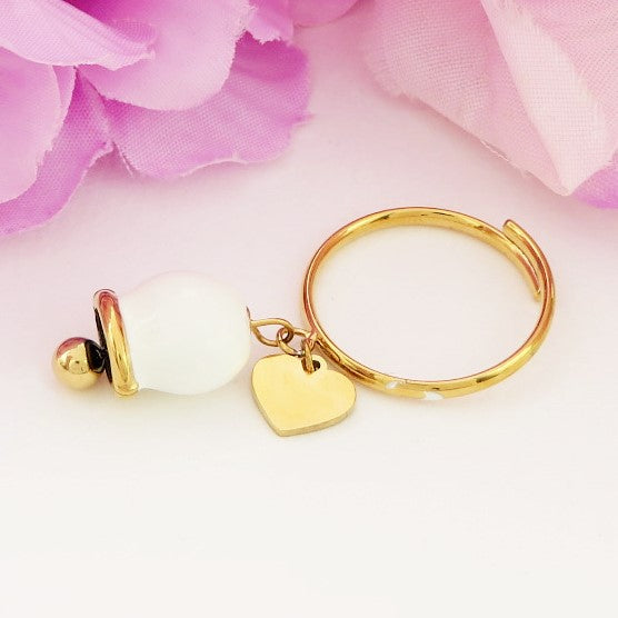 TINKERBELL COLOURS ~ ACCIAIO INOSSIDABILE ~ Anello con campanella Smaltata