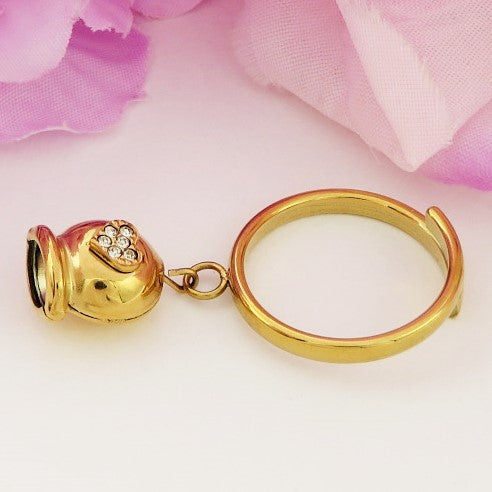 TINKERBELL COLOURS ~ ACCIAIO INOSSIDABILE ~ Anello con campanella Smaltata