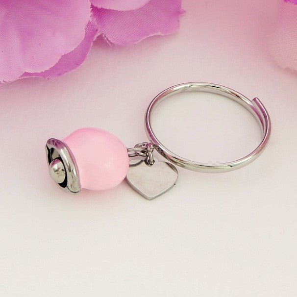 TINKERBELL COLOURS ~ ACCIAIO INOSSIDABILE ~ Anello con campanella Smaltata