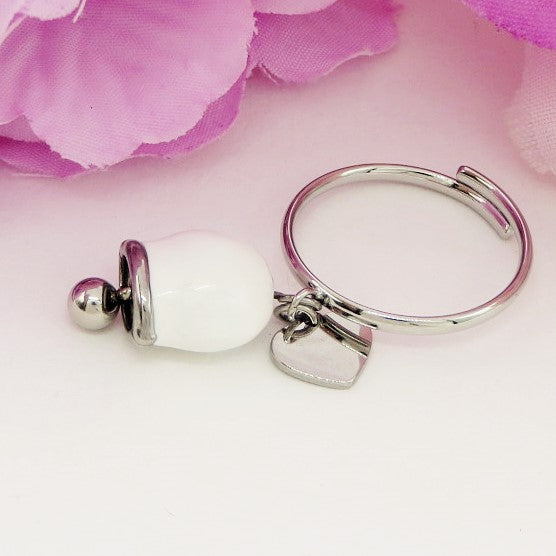 TINKERBELL COLOURS ~ ACCIAIO INOSSIDABILE ~ Anello con campanella Smaltata