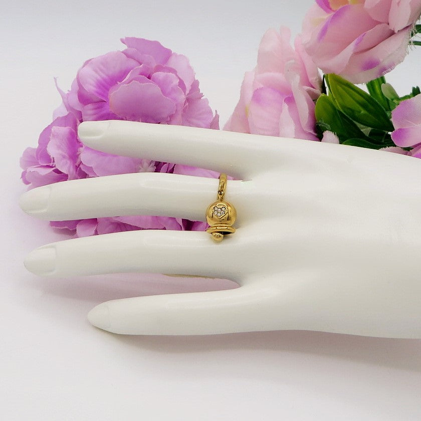 TINKERBELL COLOURS ~ ACCIAIO INOSSIDABILE ~ Anello con campanella Smaltata