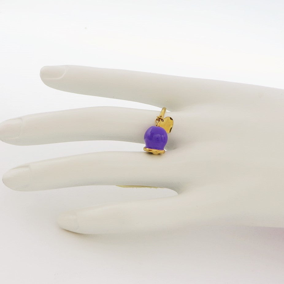 TINKERBELL COLOURS ~ ACCIAIO INOSSIDABILE ~ Anello con campanella Smaltata