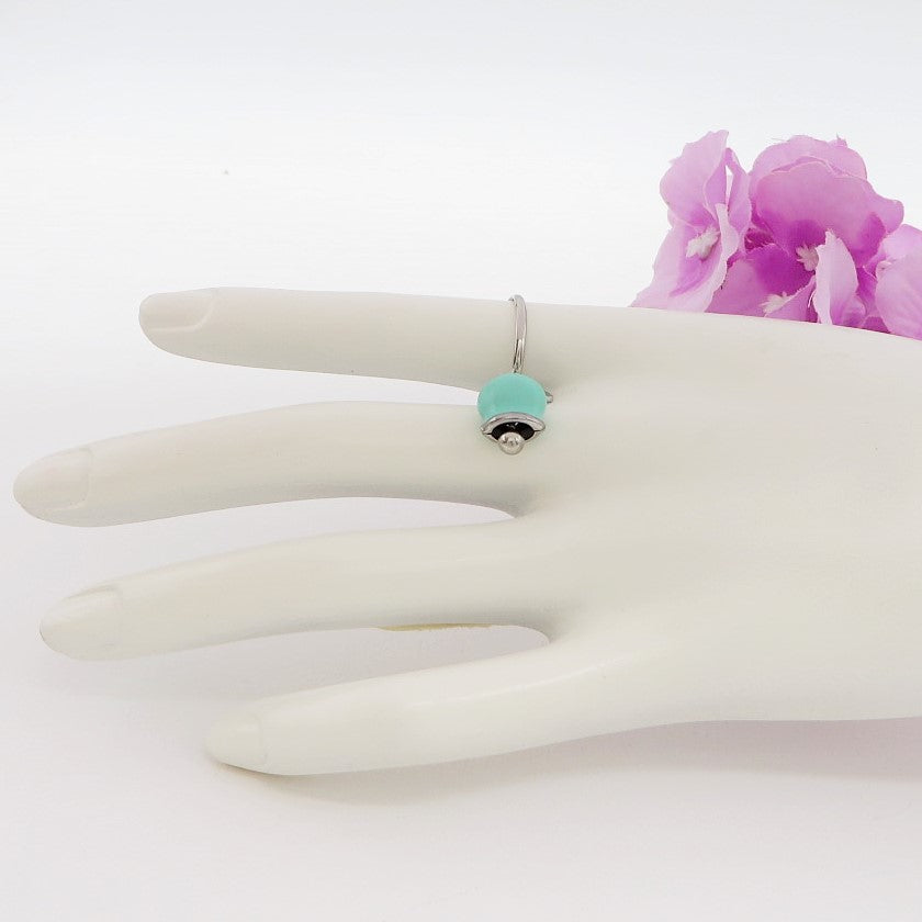 TINKERBELL COLOURS ~ ACCIAIO INOSSIDABILE ~ Anello con campanella Smaltata