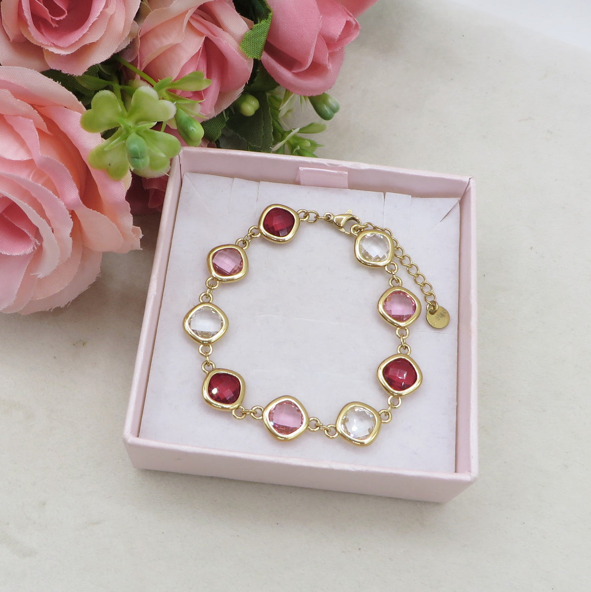 SABRINA Bracciale con cubic zirconia colori degradè IN ACCIAIO INOSSIDABILE