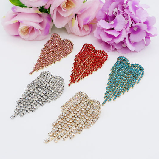 LUNA ~ Orecchini a cascata a cuore in Cubic Zirconia