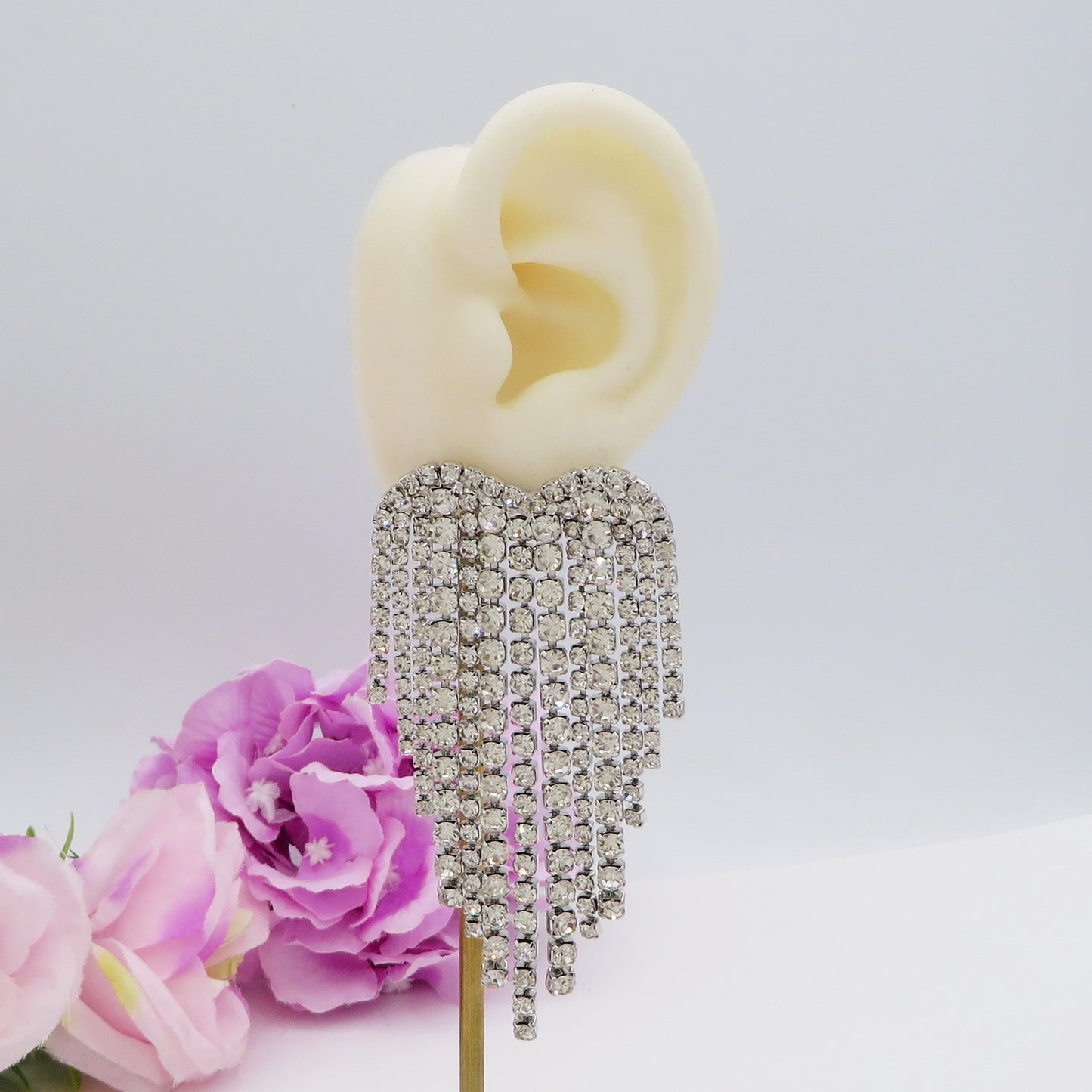 LUNA ~ Orecchini a cascata a cuore in Cubic Zirconia