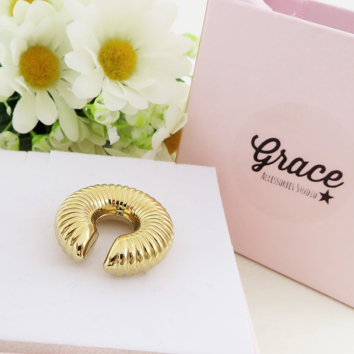 ARIZONA EARCUFF ~ ACCIAIO Inossidabile orecchino chunky Senza buco