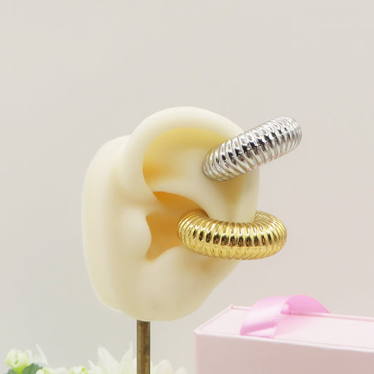 ARIZONA EARCUFF ~ ACCIAIO Inossidabile orecchino chunky Senza buco