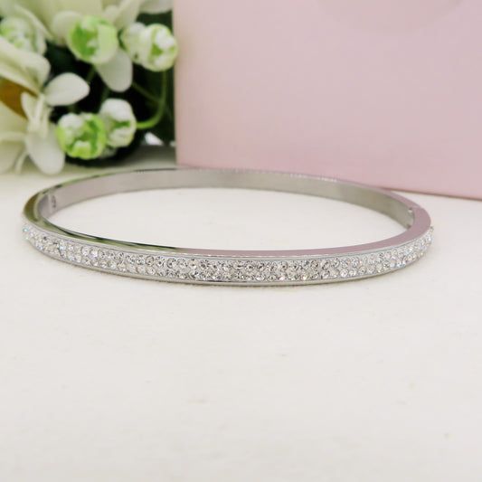 Bracciale manetta ZIRCONATA in Acciaio inossidabile con cubic zirconia
