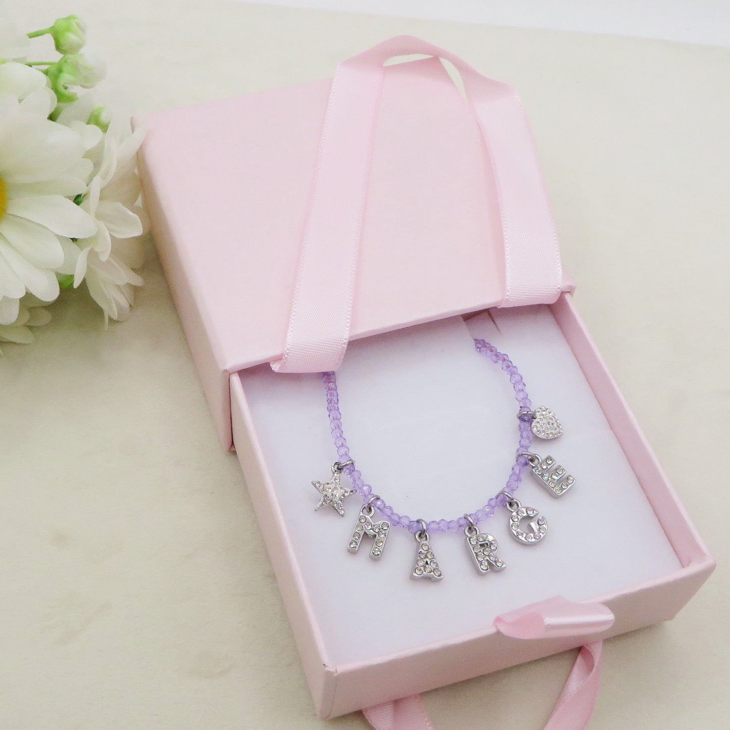 CHOKER Perle cristallo Con Nome personalizzabile in Acciaio Inossidabile