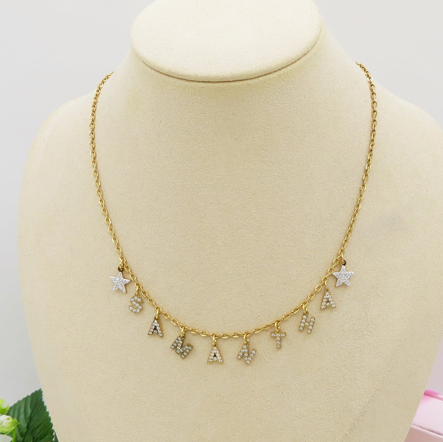 Collana Nome personalizzato zirconato in Acciaio Inossidabile