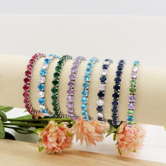 Melanie ~Rainbow-Bracciale tennis in Cubic Zirconia