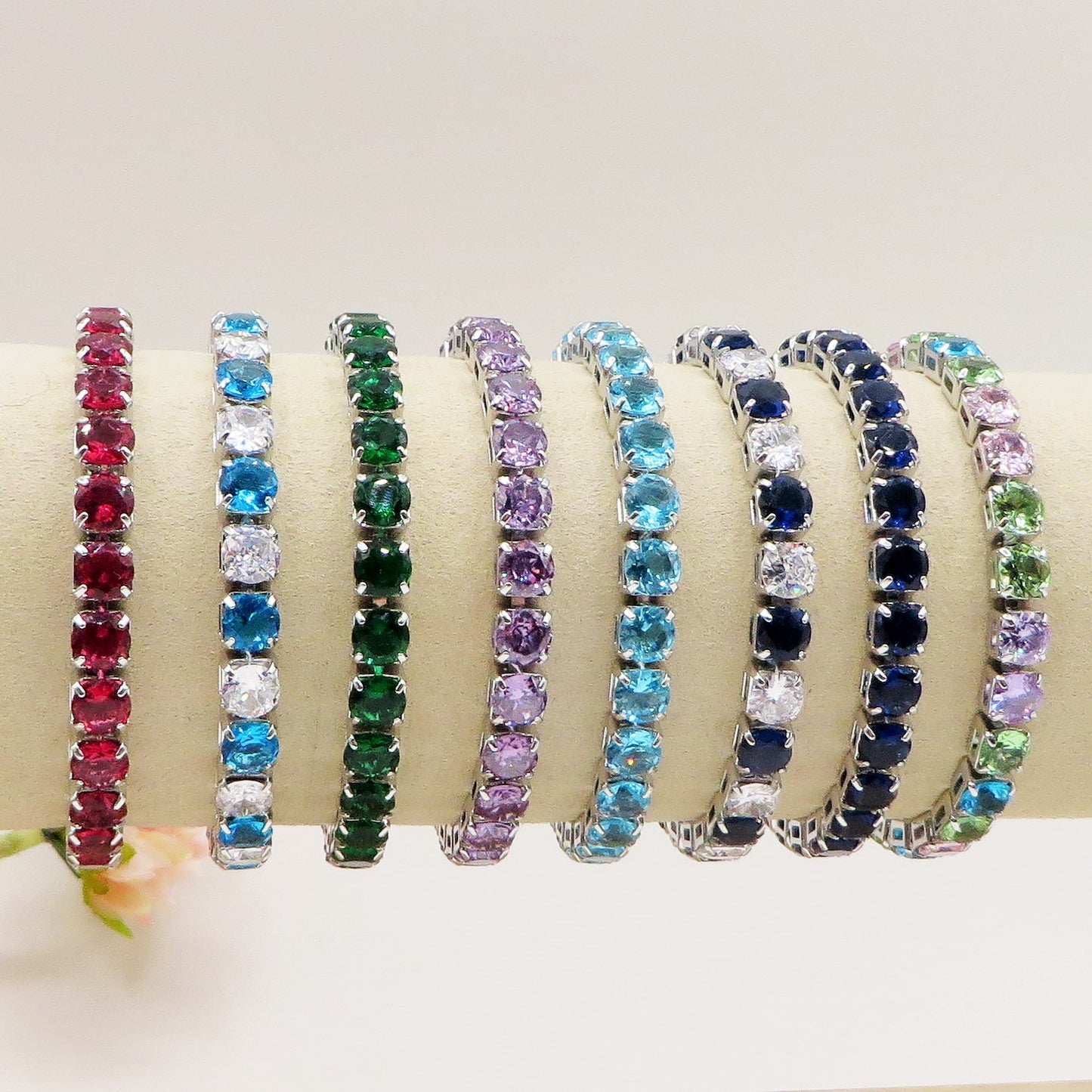 Melanie ~Rainbow-Bracciale tennis in Cubic Zirconia