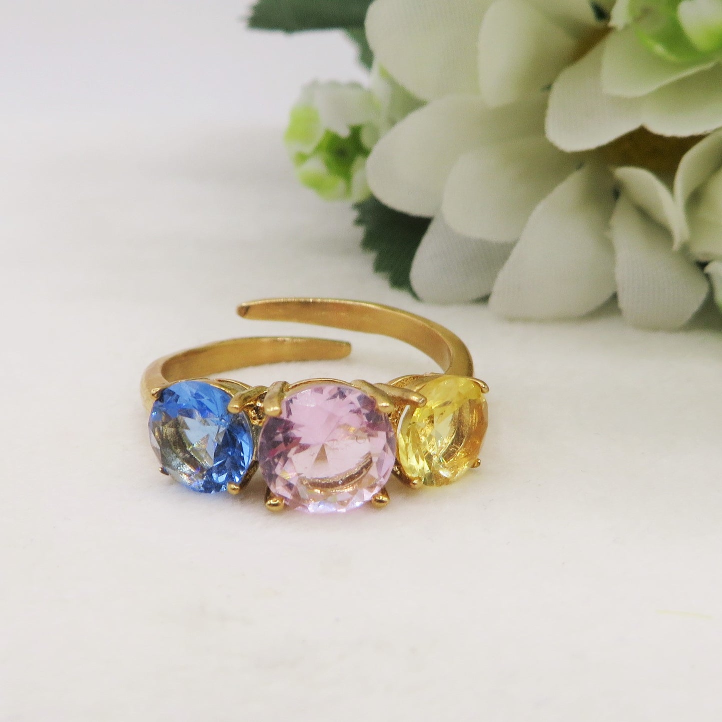 SPRING TRILOGY XL - Anello regolabile in ACCIAIO inossidabile con cubic zirconia