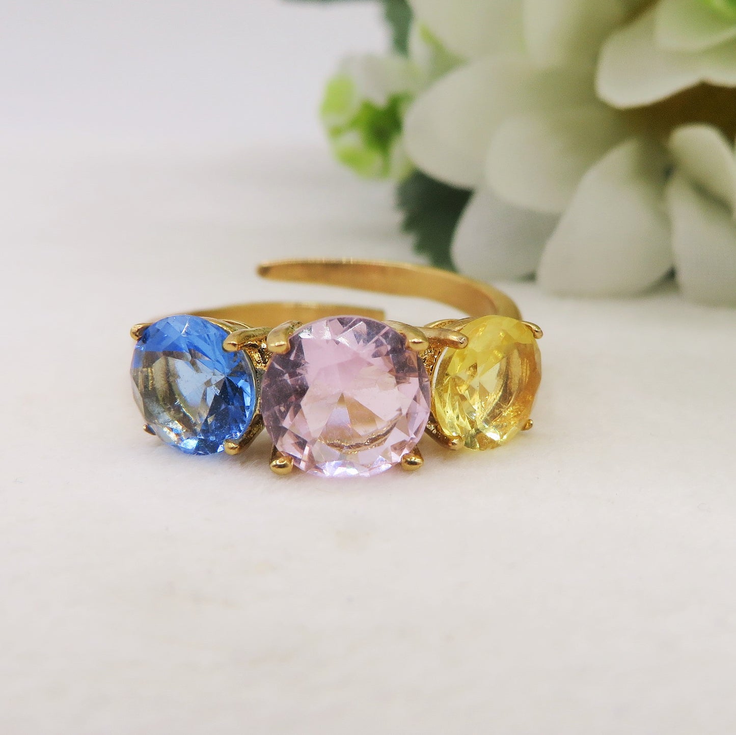 SPRING TRILOGY XL - Anello regolabile in ACCIAIO inossidabile con cubic zirconia
