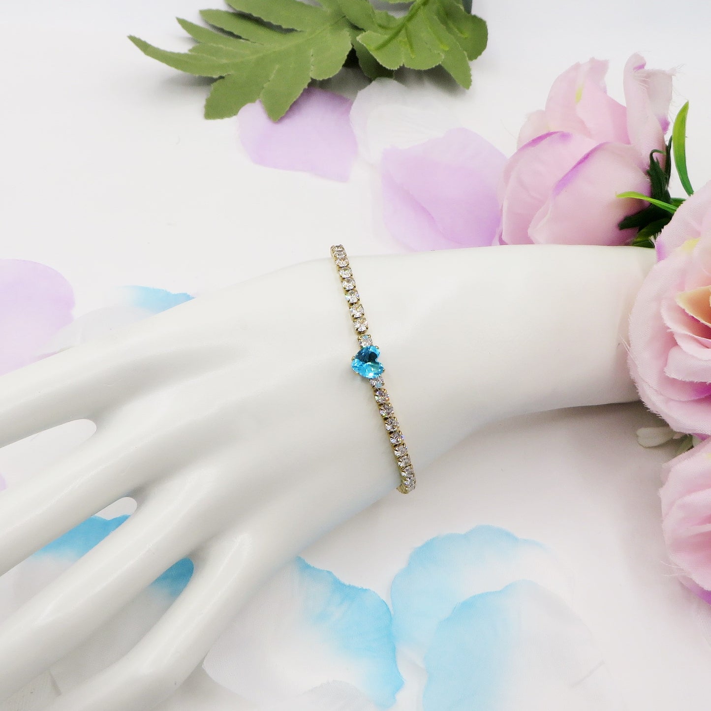 AURORA~ ACCIAIO INOSSIDABILE - Bracciale tennis in cubic zirconia con cuore centrale