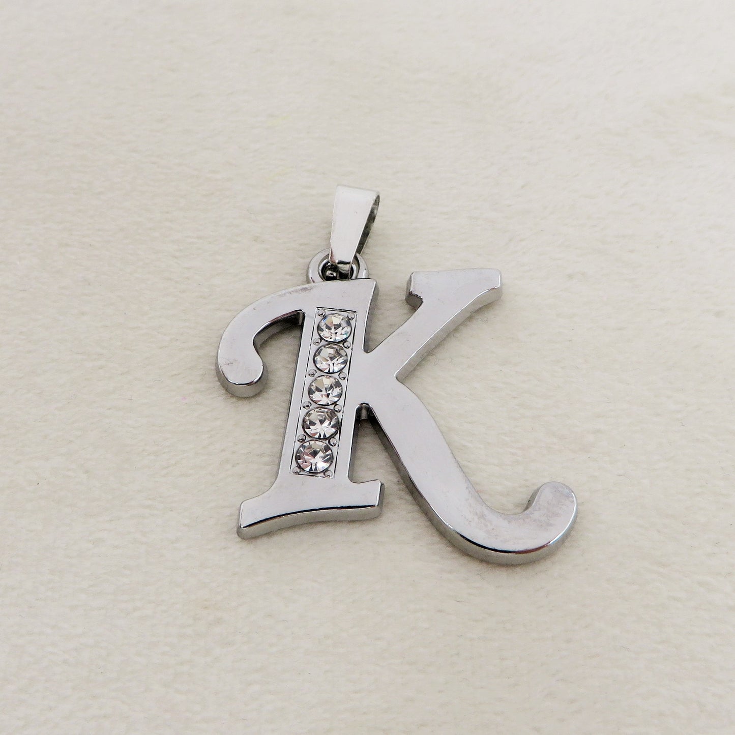ENGLISH LUXURY INITIAL ~ Collana UNISEX maxi iniziale XL zirconata corsiva + catena diamantata o veneziana