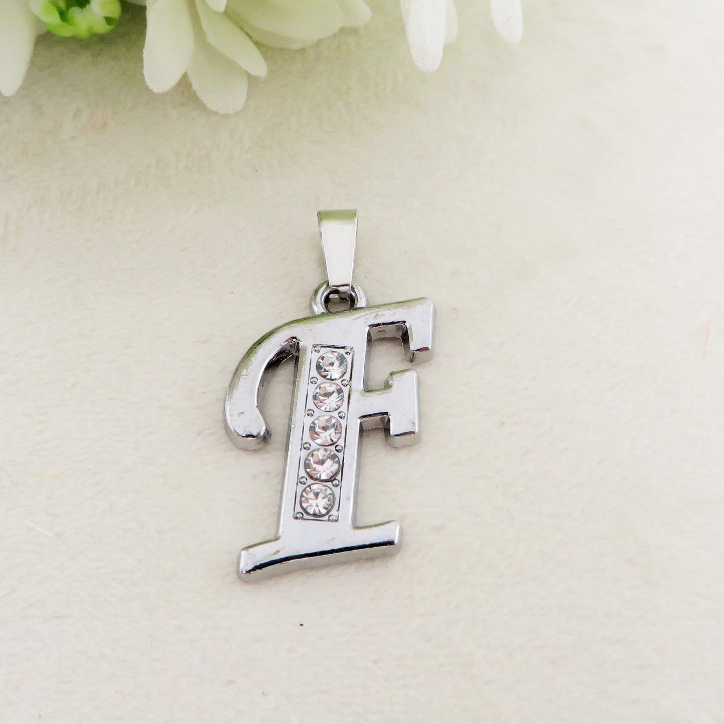 ENGLISH LUXURY INITIAL ~ Collana UNISEX maxi iniziale XL zirconata corsiva + catena diamantata o veneziana