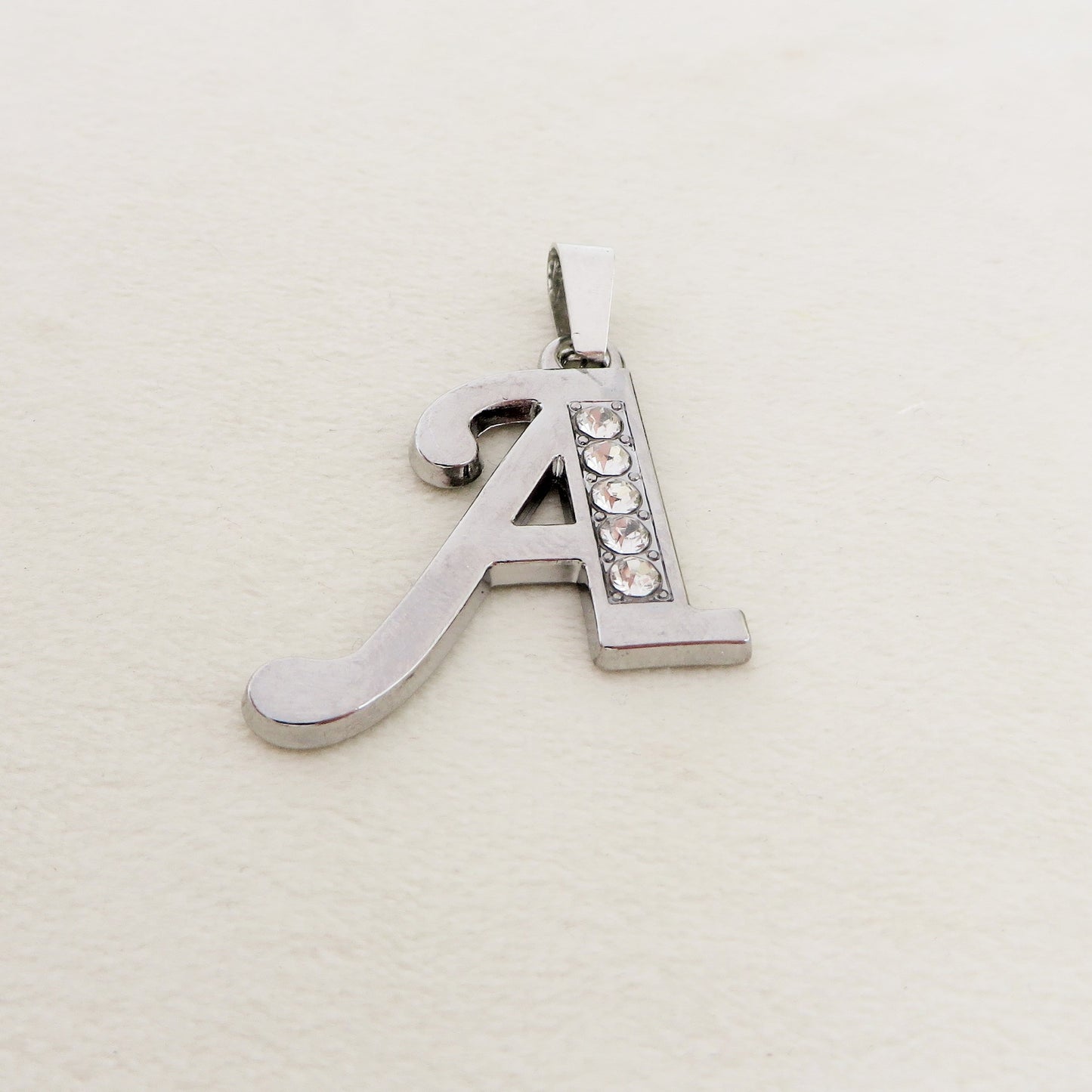 ENGLISH LUXURY INITIAL ~ Collana UNISEX maxi iniziale XL zirconata corsiva + catena diamantata o veneziana
