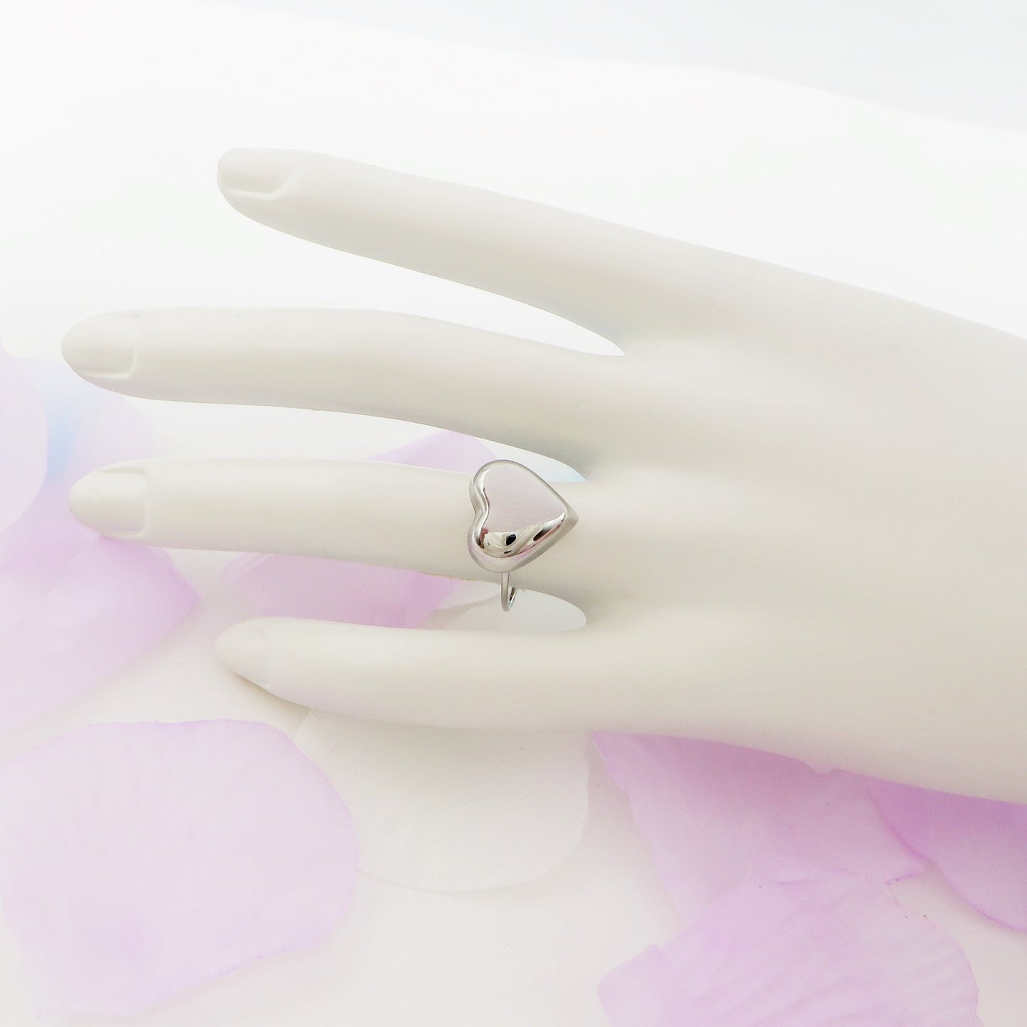 JULIE RING ~ Anello cuore bombè regolabile in ACCIAIO INOSSIDABILE