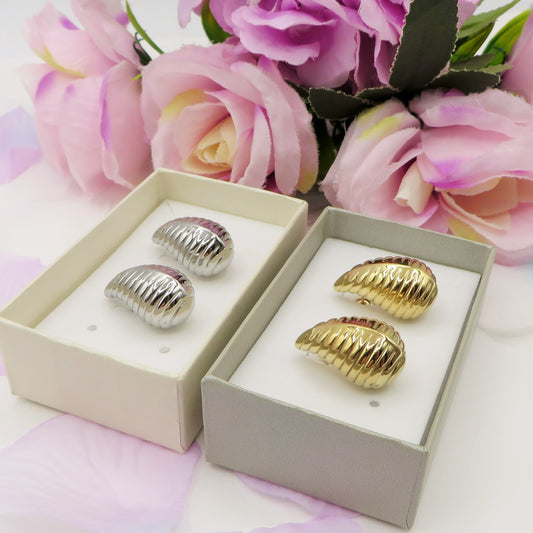 DROP striped - ACCIAIO INOSSIDABILE ~ Paio Orecchini goccia bombe'